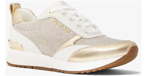 michael michael kors allie leather and chain mesh trainer|Amazon.com .